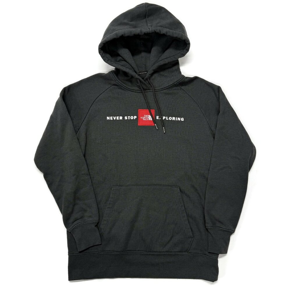 The North Face Hoodie Womens Small Dark Gray Pullover Sweatshirt Cotton Blend